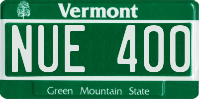 VT license plate NUE400