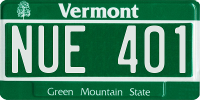 VT license plate NUE401