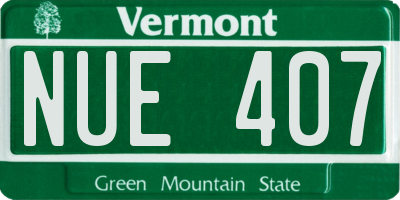 VT license plate NUE407