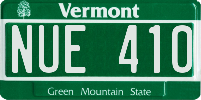 VT license plate NUE410