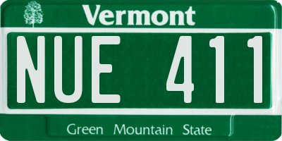 VT license plate NUE411