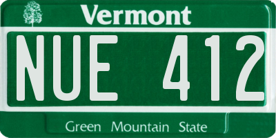 VT license plate NUE412
