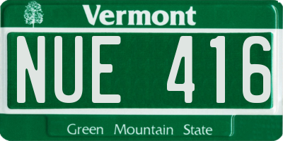 VT license plate NUE416