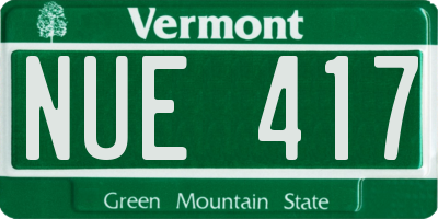 VT license plate NUE417