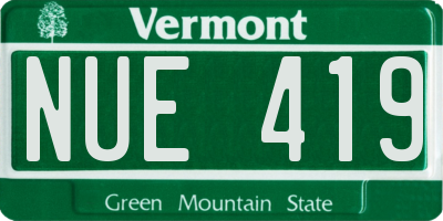 VT license plate NUE419