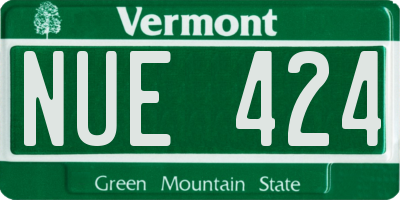 VT license plate NUE424