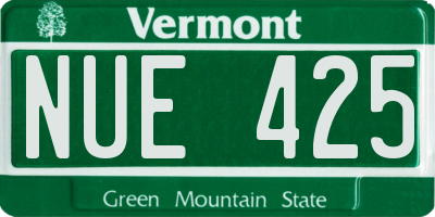 VT license plate NUE425