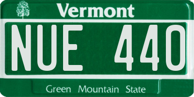 VT license plate NUE440