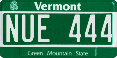 VT license plate NUE444