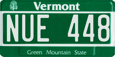 VT license plate NUE448