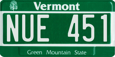 VT license plate NUE451