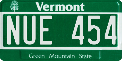 VT license plate NUE454