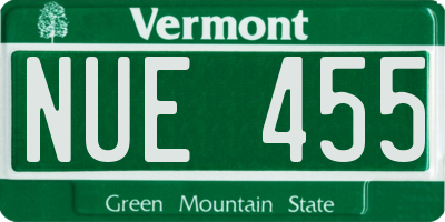 VT license plate NUE455