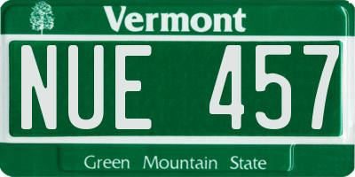 VT license plate NUE457