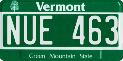 VT license plate NUE463