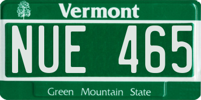 VT license plate NUE465