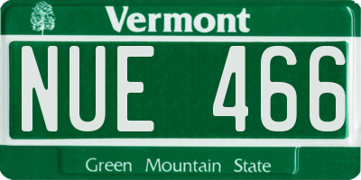 VT license plate NUE466