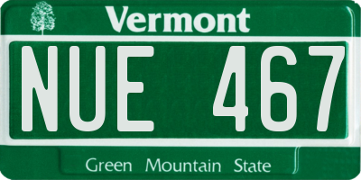 VT license plate NUE467