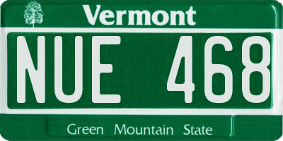 VT license plate NUE468