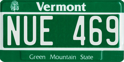 VT license plate NUE469