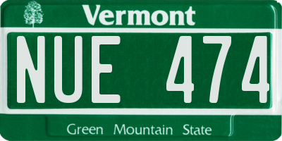 VT license plate NUE474