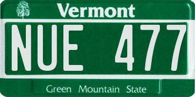 VT license plate NUE477