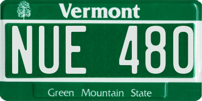 VT license plate NUE480