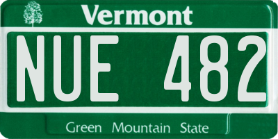 VT license plate NUE482