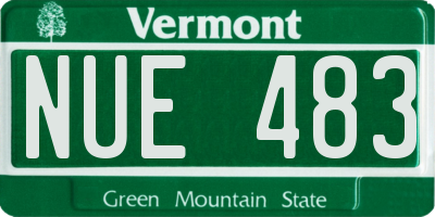 VT license plate NUE483