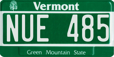 VT license plate NUE485