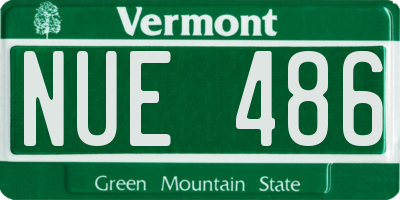 VT license plate NUE486