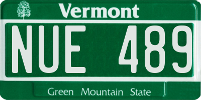 VT license plate NUE489