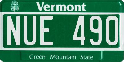 VT license plate NUE490