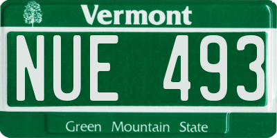 VT license plate NUE493
