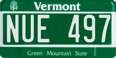 VT license plate NUE497