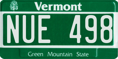 VT license plate NUE498