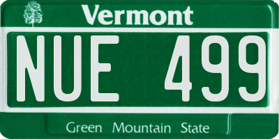 VT license plate NUE499
