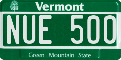 VT license plate NUE500