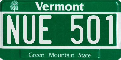 VT license plate NUE501