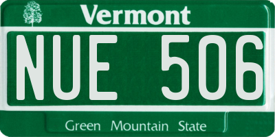 VT license plate NUE506
