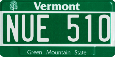 VT license plate NUE510