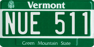 VT license plate NUE511