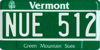VT license plate NUE512