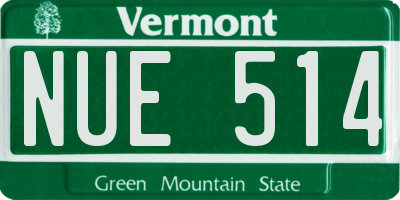 VT license plate NUE514