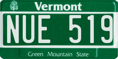VT license plate NUE519