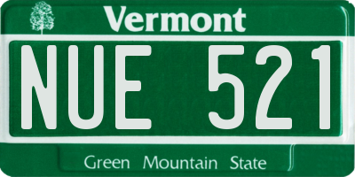 VT license plate NUE521