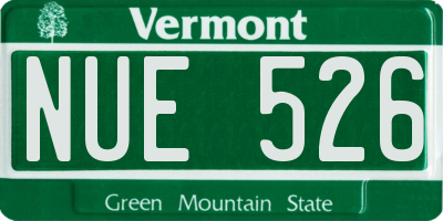 VT license plate NUE526
