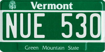 VT license plate NUE530