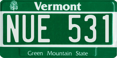 VT license plate NUE531
