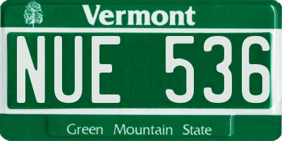 VT license plate NUE536